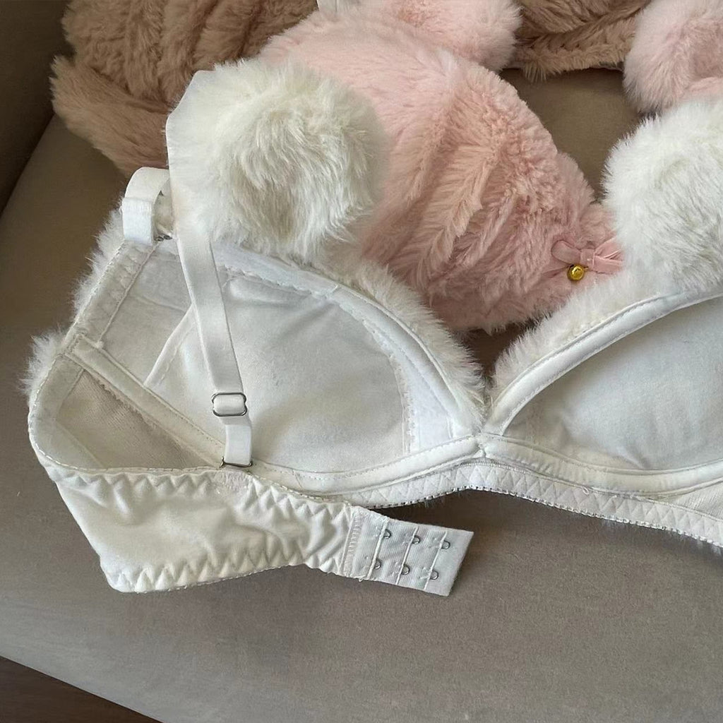 Girls Cartoon Bear Bra & Underwear Set