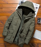 Men's Mid-length cotton-padded jacket