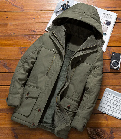 Men's Mid-length cotton-padded jacket