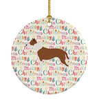 Pit Bull Terrier Merry Christmas Ceramic Ornament