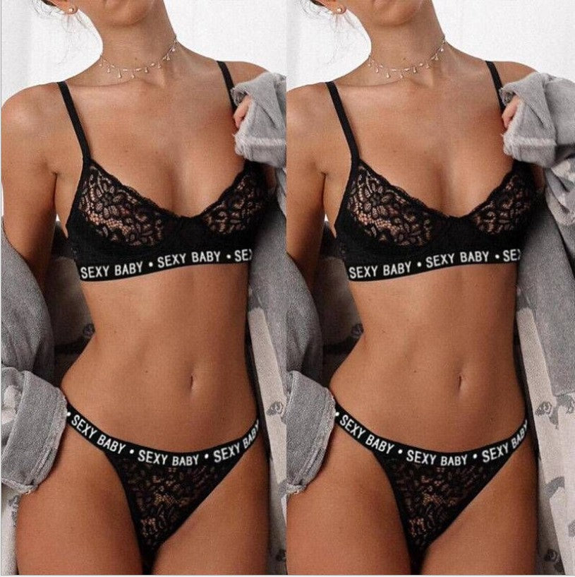 2018 Lace Bondage Lingerie Set with Sleepwear
