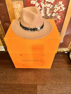 Wool Fedora Hat With Punk Ribbon | Embroidered Cap