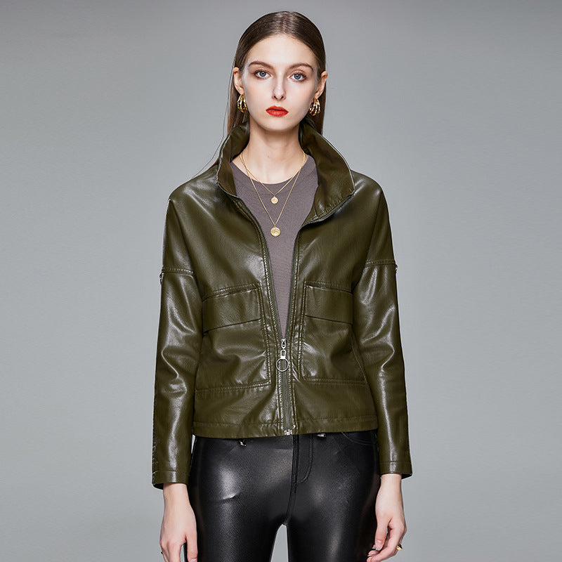 Korean Style PU Leather Jacket for Women
