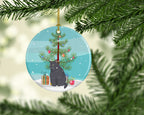 British Shorthair Cat Christmas Ceramic Ornament