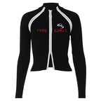 Vintage Stand Collar Zipper Cardigan for Women