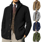 Men's Euro American Solid Long Sleeve Knitted Cardigan