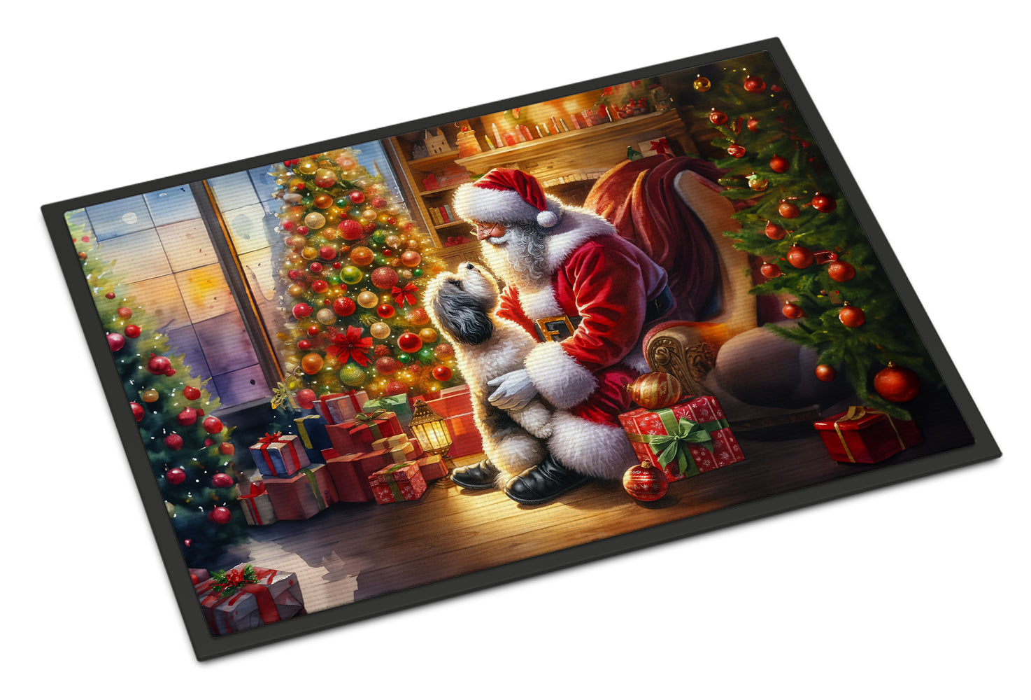 Havanese and Santa Claus Doormat