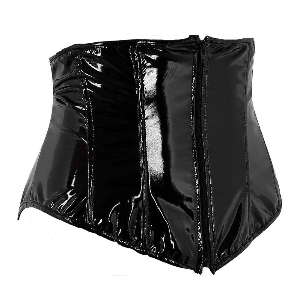 Short PU Leather Waist Cincher Corset
