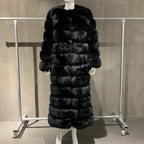 X-Long Real Fox Fur Coat for Women - Warm Winter Wear