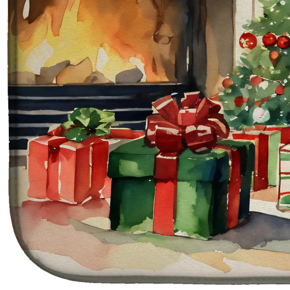 Norfolk Terrier Cozy Christmas Dish Drying Mat