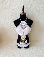 Swimwear Set with Handmade Crochet Tassels