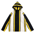 Retro Color Blocked Hooded Pullover Sweater | Streetwear