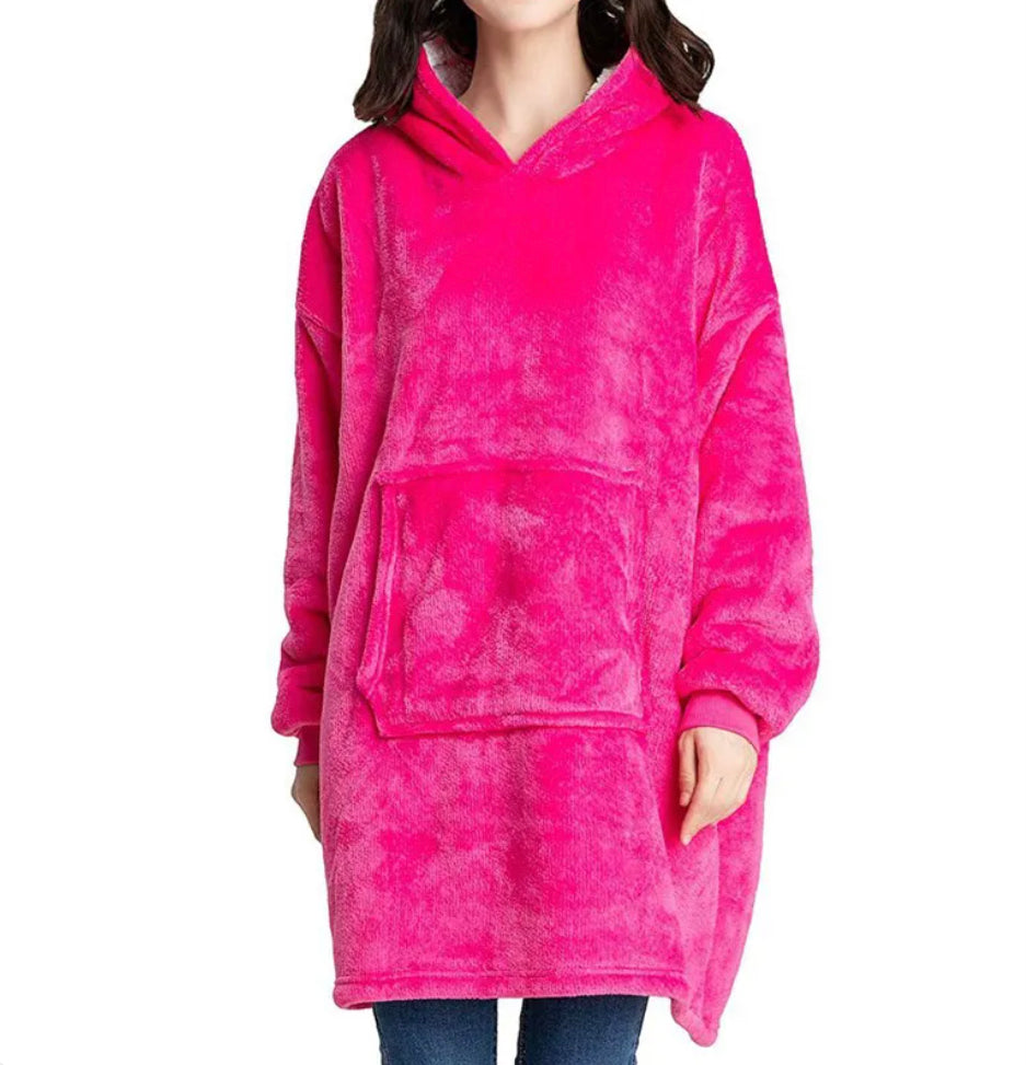 Men And Women Can Wear Zipper Flannel Lazy Blanket