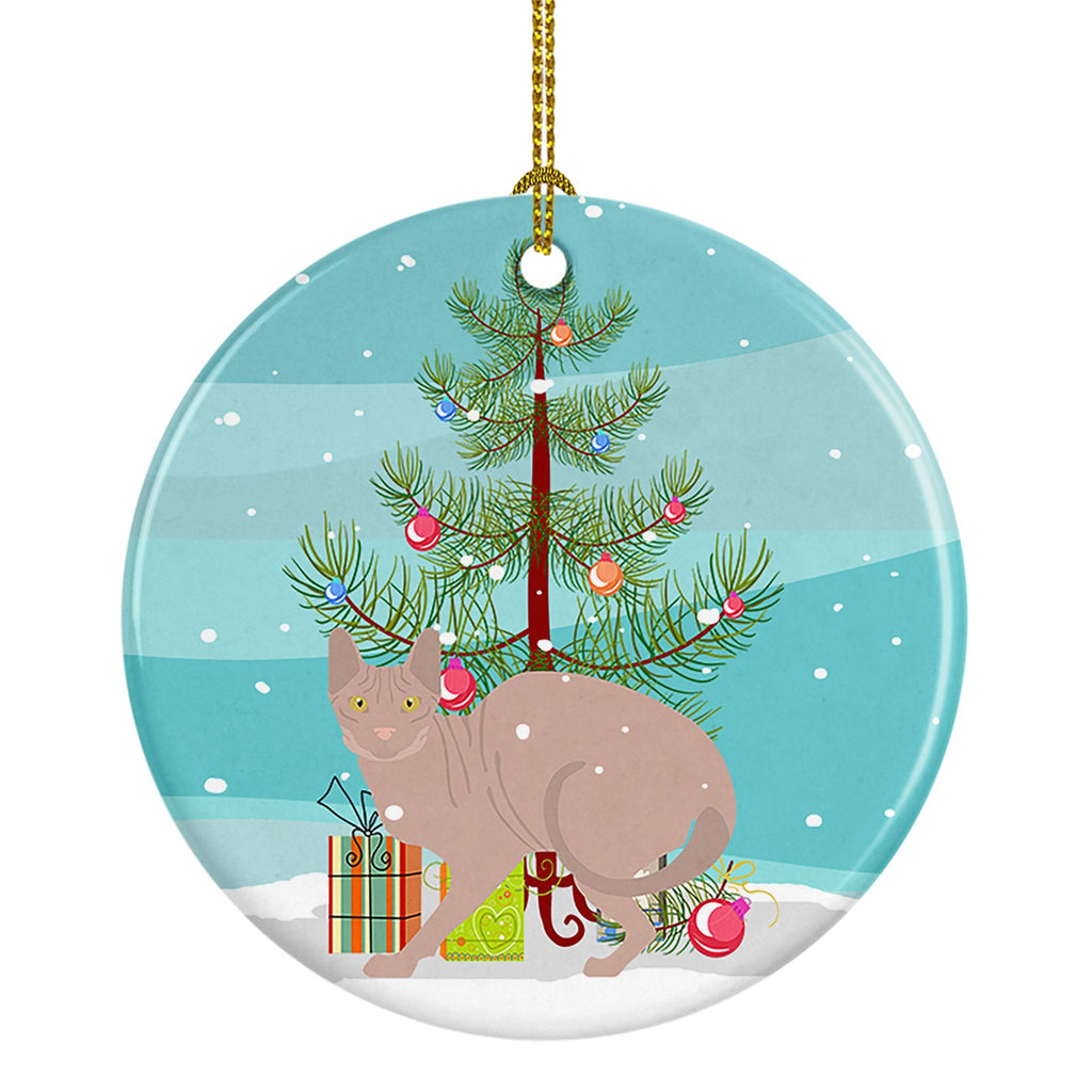 Don Sphynx Cat Christmas Ceramic Ornament