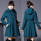 Hooded Double Breasted Overcoat Cape Windbreaker