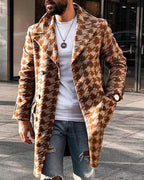 Men's Fashionable Printed Mid-Length Winter Coat