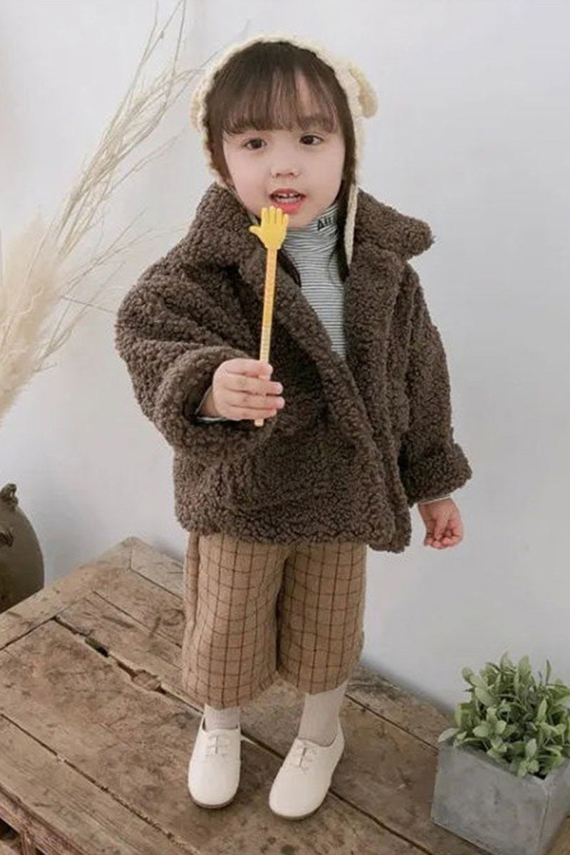 Korean Style Thick Fleece Baby Top in Solid Color