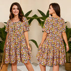 Women's New Forest Style Slim Waist Chiffon Dress