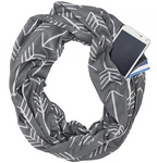 Fish Bone Print Pocket Scarf