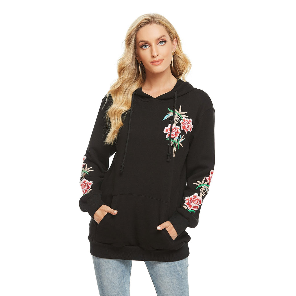 Long Embroidered Sweater Coat for Women