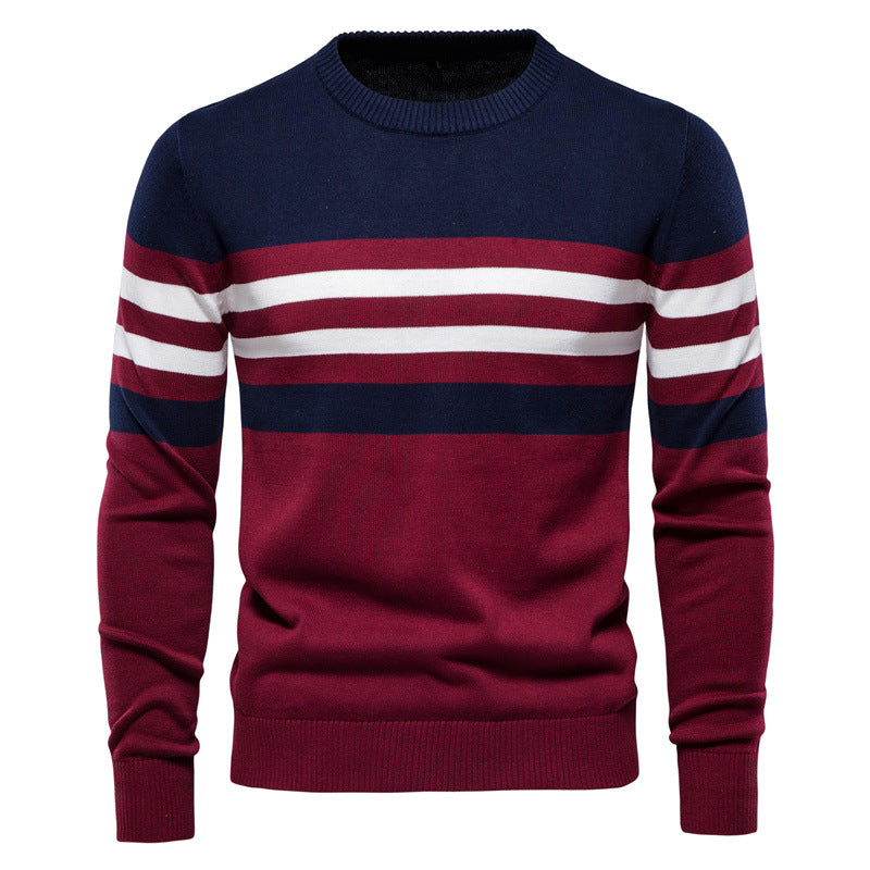 Men's Cotton Striped Pullover Sweater - Plus Size 5XL | Streetwear