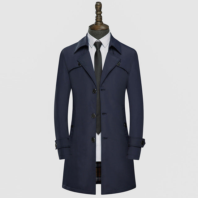 Slim Fit Men's Trench Coat - Korean Brand, Windbreaker