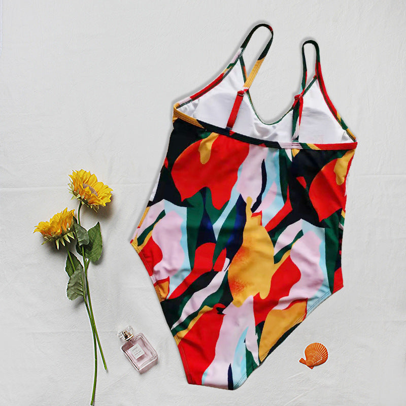 2022 Women's Digital Print One-Piece Bikini Swimsuit
