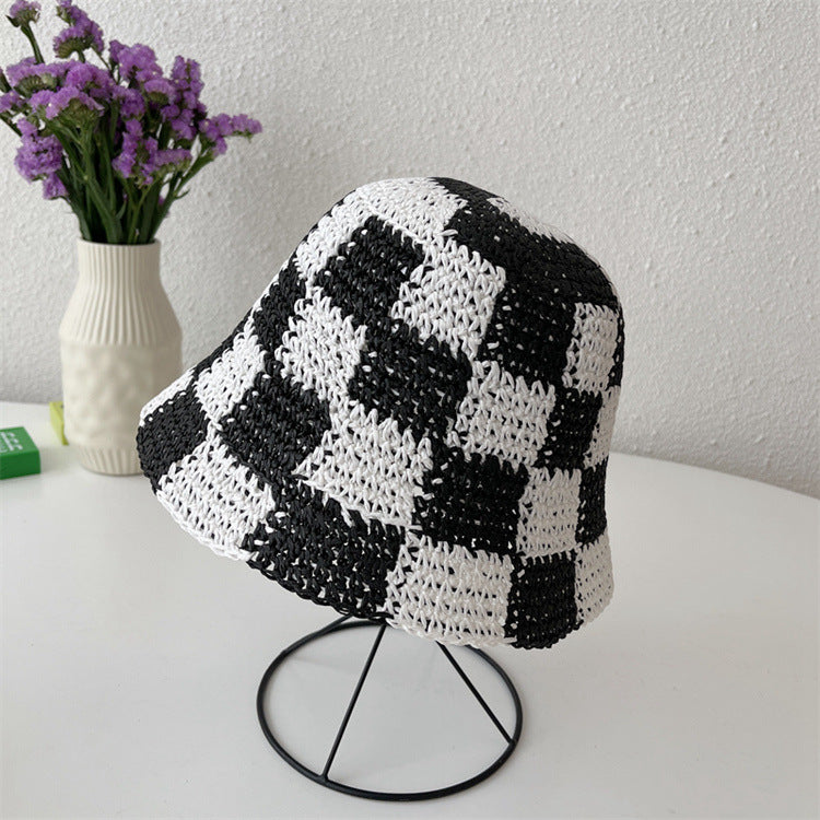 Handmade Coarse Wool Knitted Fisherman Hat for Women | Embroidered Cap