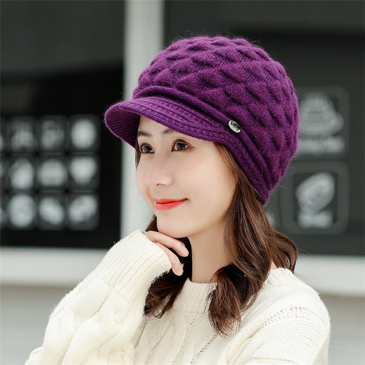 Warm Plush Thick Ear Protection Scarf Hat | Embroidered Cap
