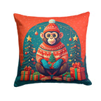 Monkey Christmas Throw Pillow