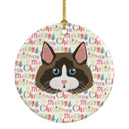 Ragdoll Cat Christmas Ceramic Ornament