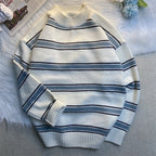 Men's Striped Crewneck Sweater for Autumn & Winter
