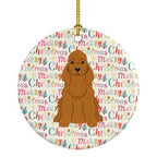 Merry Christmas Cocker Spaniel Red Ceramic Ornament