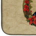 Flat-Coated Retriever Christmas Flowers Dish Drying Mat