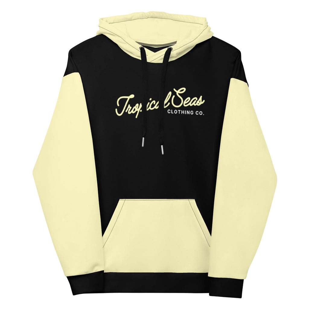 Cream Yellow Two-Tone Tropical Seas Hoodie | Streetwear