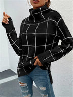 Women's Loose High Neck Knit Sweater for Fall/Winter