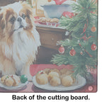 Pekingese Christmas Cookies Glass Cutting Board