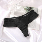 Ladies Ice Silk Seamless Low Waist Lace Thong Panties