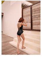 Korean High-Waist Slimming Bikini with Bow Swimwear