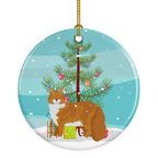 Maine Coon Cat Christmas Ceramic Ornament