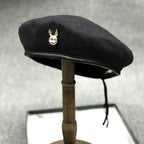 Japanese Style Wool Bunny Beret - All-Matching Hat | Embroidered Cap