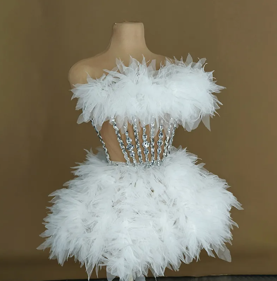 Layered Lace Rhinestone Corset Skirt