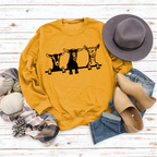 Cute Alpaca Print Casual Crew Neck Sweatshirt | Streetwear