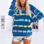 Loose Tie Dye Ombre Long Sleeve Hoodie Top | Streetwear