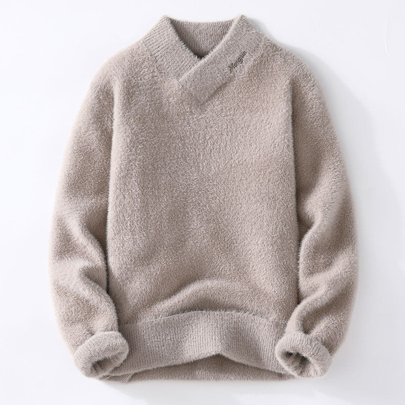 Korean Style Half Turtleneck Knitted Sweater for Men