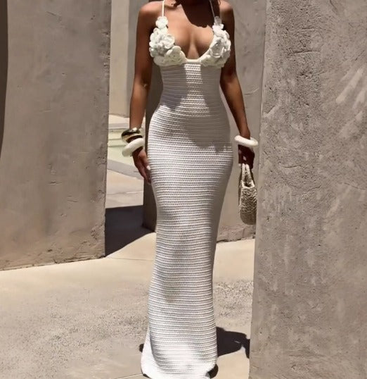 Women's 3D Floral Camisole Maxi Dress