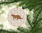 Toyger Cat Christmas Ceramic Ornament