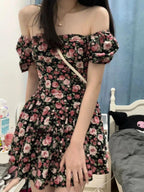 Ronje Daisy Floral Chiffon Dress with Cutout Waist