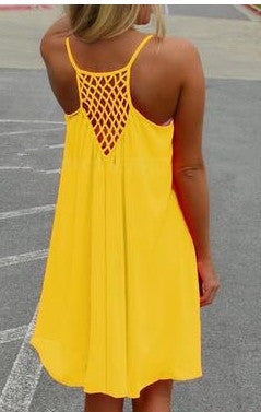 Plus Size Women's Chiffon Backless Slip Dress