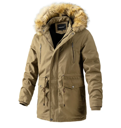 Detachable Leisure Washed-out Men's Coat Winter Jacket